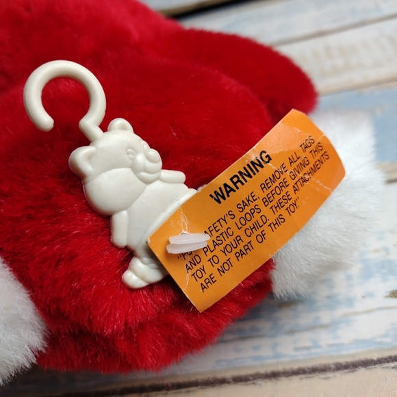 Vintage Fairview Teddy Bear Red Valentine Stuffed Animal Plush 8" sitting - Picture 9 of 9